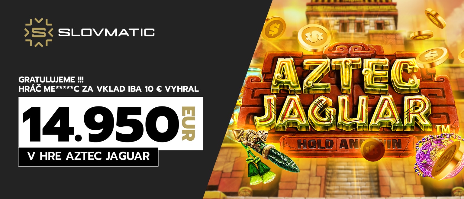 Hráč LE******R za stávku 10 eur vyhral 14 950 eur v hre Aztec Jaguar.