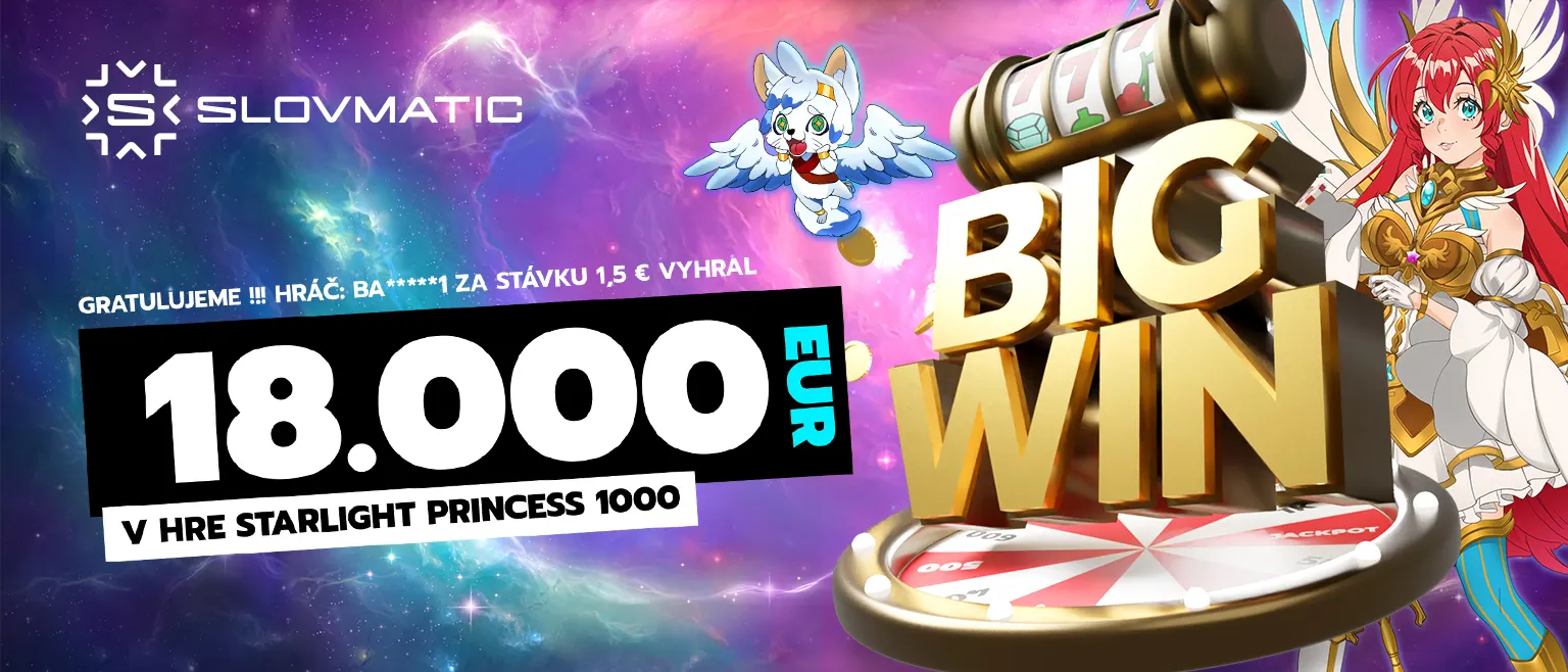 Hráč BA*****1 za stávku 1,5€ vyhral 18000 EUR v hre Starlight Princess 1000.