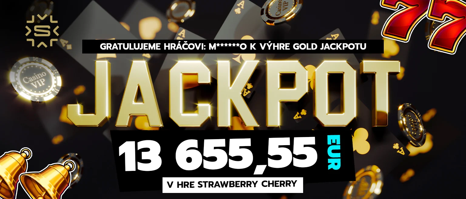 Hráč M*******O vyhral Gold Jackpot v hodnote 13 655,55 eur v hre Strawberry Cherry.