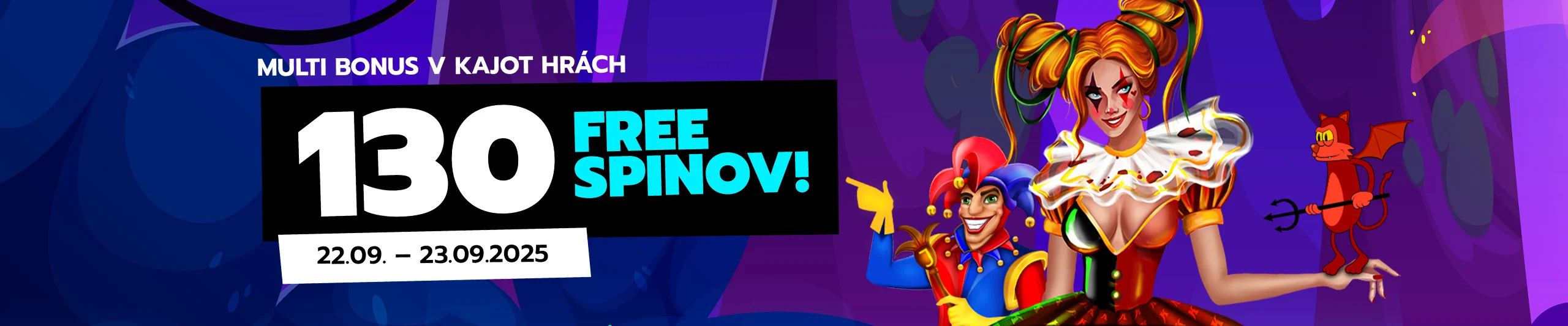 Multi bonus v Kajot hrách - 130 free spinov! (22.09. - 23.09.2025)