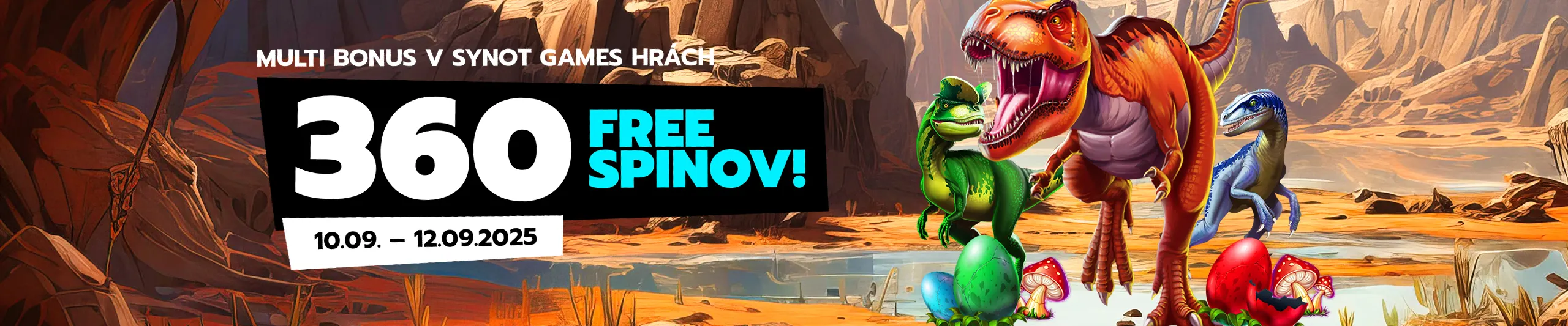 Multi bonus v Synot Games hrách - 360 free spinov! (10.09. - 12.09.2025)
