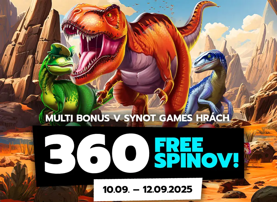 Multi bonus v Synot Games hrách - 360 free spinov! (10.09. - 12.09.2025)