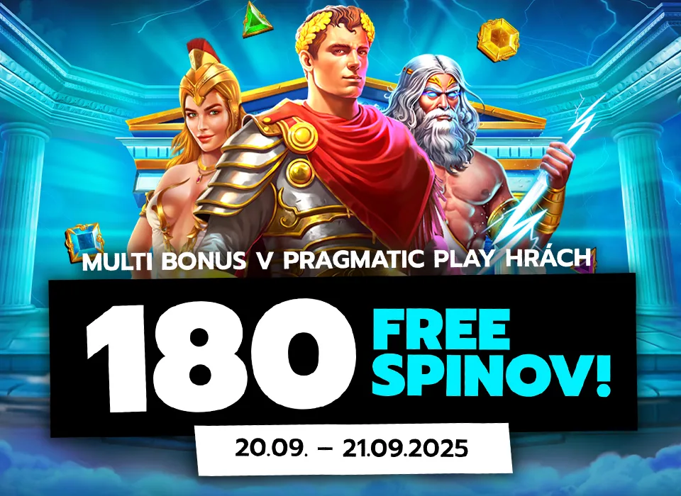 Multi bonus v Pragmatic Play hrách - 180 free spinov! (20.09. - 21.09.2025)