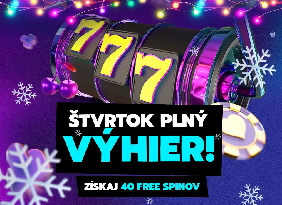 Štvrtok plný výhier - získaj 40 free spinov.